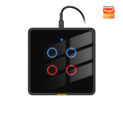 Tuya WiFi टच वॉल स्विच टाइप सी, यूरोपीय संघ मानक, RF433, 110-240V, टाइमर और वॉयस कंट्रोल के साथ, एलेक्सा और गूगल होम के साथ संगत स्मार्ट होम लाइटिंग के लिए